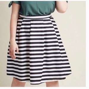 ModCloth Stripped Midi Skirt